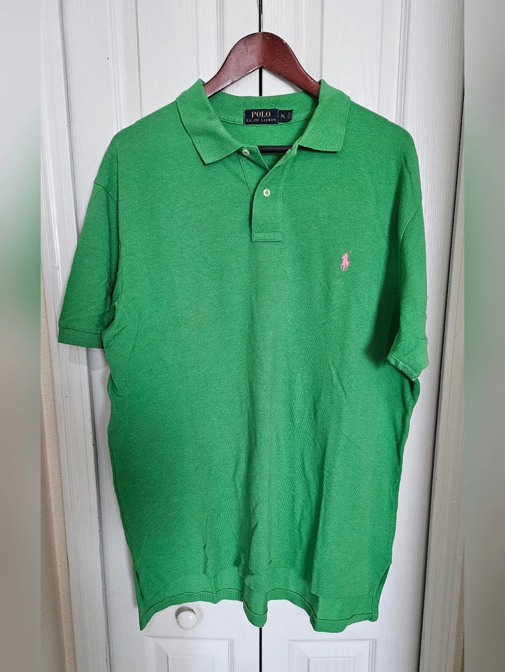 Polo Ralph Lauren Men's Polo Shirt XL Green PinkPony Logo Classic Fit Cotton.